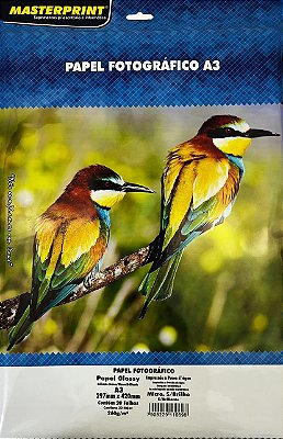Papel Fotográfico - Masterprint - Microporoso - Semibrilho/Satin - 260g - A3 - 297x420mm