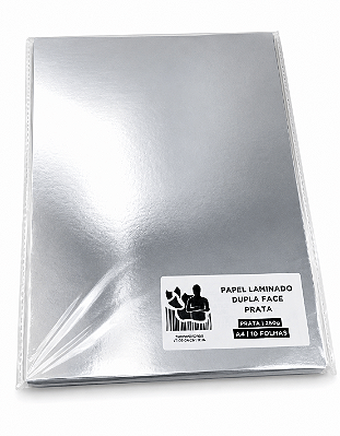 Papel Laminado - Dupla Face - Prata - 250g - A4