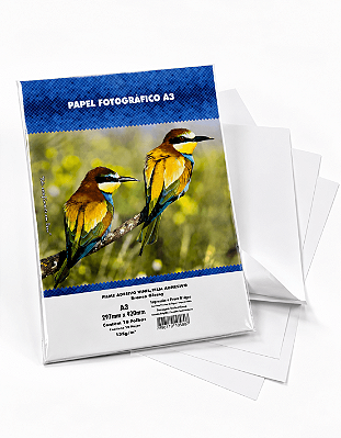 Filme Adesivo Branco Brilho - Masterprint - Resistente à Água - Jato de Tinta - A3 - 297x420mm
