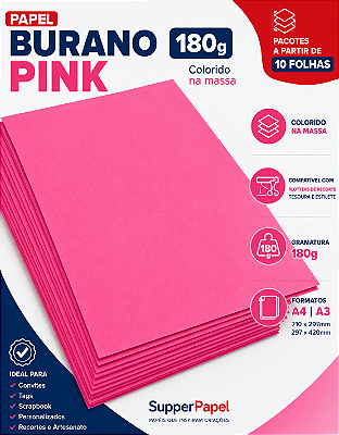 Papel Burano Pink - 180g