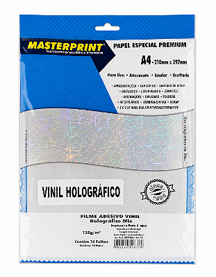Vinil Adesivo Holográfico - Mix - Masterprint - 135g - Jato de Tinta - A4