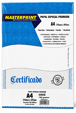 Papel Especial Premium Couchê - Masterprint - 160g - A4