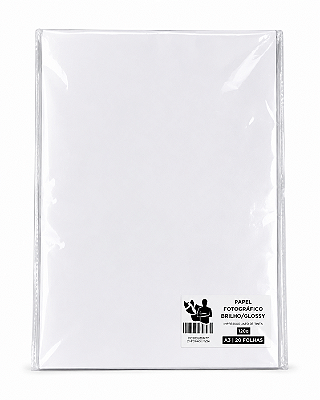 Papel Fotográfico - Brilho/Glossy - 120g - Jato de Tinta - A3