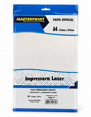 Papel Perolizado Branco - Masterprint - Laser - 180g - A4