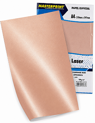 Papel Perolizado Champanhe/Rose - Masterprint - Laser - 180g - A4