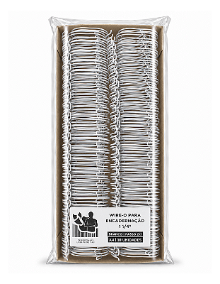Wire-o para Encadernação - 1 1/4" - Passo 2x1 - Branco