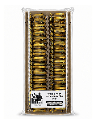 Wire-o para Encadernação - 1 1/8" - Passo 2x1 - Dourado