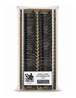 Wire-o para Encadernação - 1 1/8" - Passo 2x1 - Preto