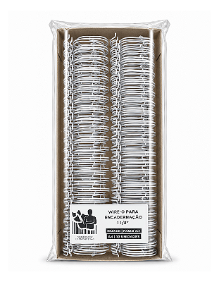 Wire-o para Encadernação - 1 1/8" - Passo 2x1 - Branco