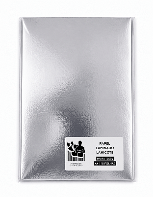 Papel Laminado - Lamicote - Prata - 250g - A4 - 210x297mm
