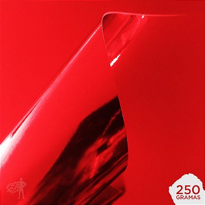 Papel Laminado - Lamicote - Vermelho - 250g - A4 - 210x297mm