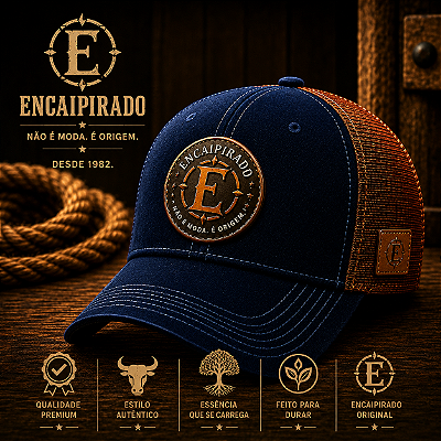 Boné Encaipirado Origens Essência — Trucker Premium
