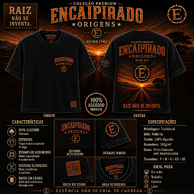Camisetas Encaipirado Origens - Raiz
