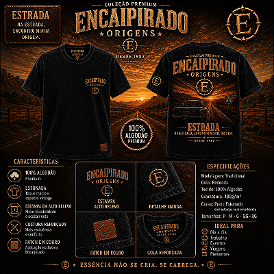 Camisetas Encaipirado Origens - ESTRADA