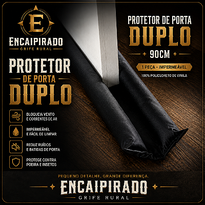 Protetor de Porta Duplo 90cm 1 Peça 100% Policloreto de Vinila Bagun Impermeável