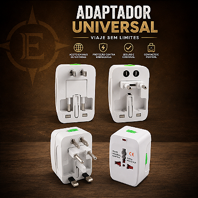 Adaptador Tomada Universal Padrão 150 Países Viagem Bivolt