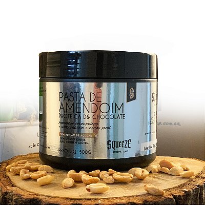 Pasta de Amendoim Proteica de Chocolate 500g -  Squeeze (9g proteína) (Zero Açúcar)
