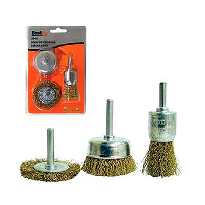 Escova de Aço Bestfer 3 Peças para Desbaste