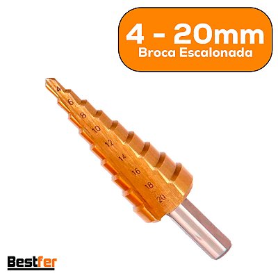 Broca Cônica Escalonada 4-20mm Bestfer