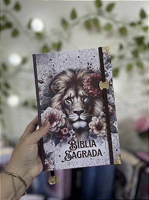 Bíblia Letra Jumbo - ARC - Leão com detalhes Marrom