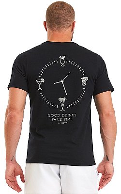 Camiseta Masculina Malha Algodão Estampada - Drink Time