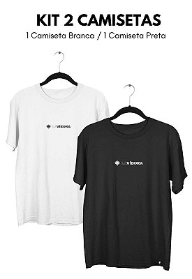 Kit 2 Camisetas Estampadas Algodão LVBR Fan - Branca e Preta