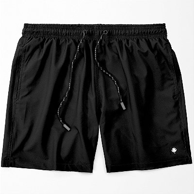 Shorts Microfibra Elastano Mega Confortável Lightweight Preto