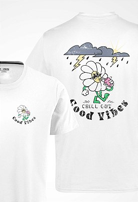 Camiseta Masculina Malha Algodão Estampada - Chill Out Good Vibes