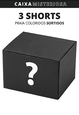 Caixa Misteriosa: 3 Shorts Praia Lisos Coloridos Sortidos