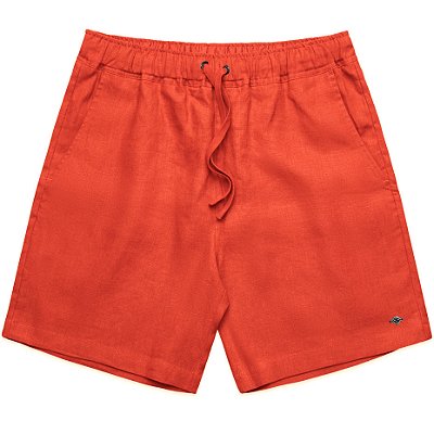 Short Linho Masculino Casual Premium Coral