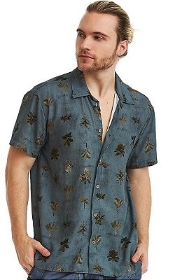 Camisa Masculina Estampada Manga Curta Viscose - Estonada