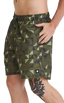 Shorts Praia Masculino Estampado LaVíbora - Green Geometric