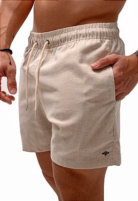 Short Linho Masculino Casual Premium - Crú