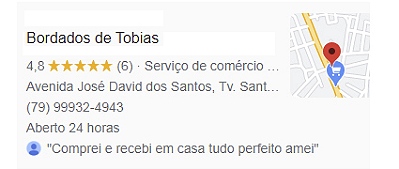 Nossa Avaliação no Google