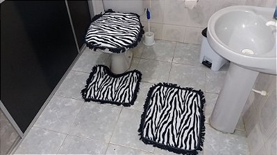 Jogo de Banheiro 3 Peças Fofão Estampado (Variados)