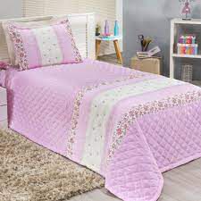 Colcha Cobre Leito Solteiro Dupla Face com Fronhas