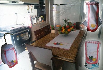 Conjunto Cozinha 6 Pçs Com Organza