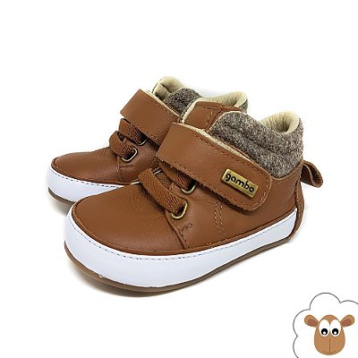 Bota Infantil Gambo Caramelo Cadarço Elastico e Velcro Bota Infantil Gambo Caramelo Cadarço Elastico e Velcro