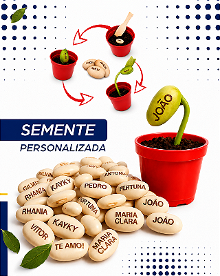 Semente de Feijão Branco Personalizado
