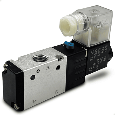 Válvula Simples Solenoide 3/2 vias Rosca 1/4" BSP - 12v