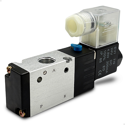 Válvula Simples Solenoide 3/2 vias Rosca 1/4" BSP - 24v