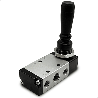 Válvula Alavanca 5/2 vias Rosca 1/4" BSP - Retorno Mola