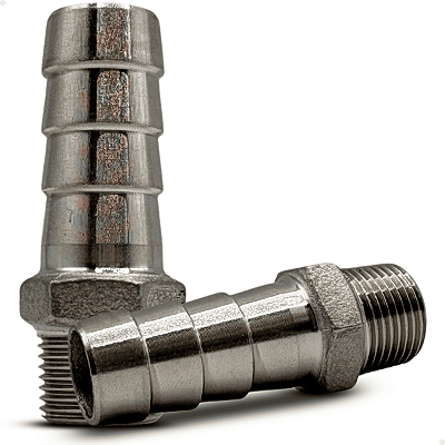 Conexão Inox 304 Espigão 1/2" - Rosca 3/8" BSP