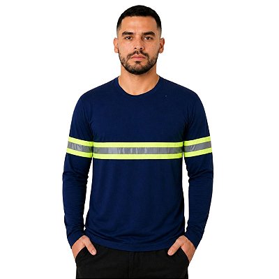 Camiseta Manga Longa Com Faixa Refletiva