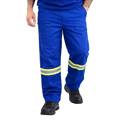Calça De Brim Com Faixa Refletiva