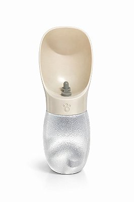 Garrafa Bebedouro Pet 350ml Com Alça Cães Gatos - Bege
