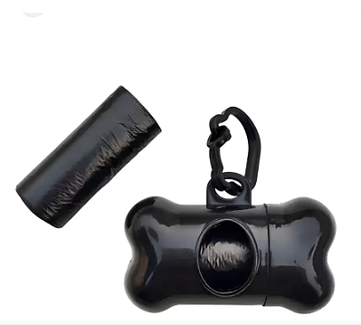 Kit Higiênico Pet Cata Caca Com 30 Refil Saquinhos - Preto