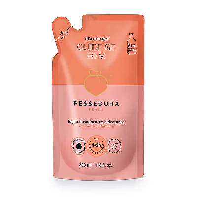 Refil Loção Desodorante Hidratante Corporal Cuide-Se Bem Pessegura 350Ml
