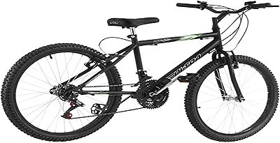 Bicicleta de Passeio Ultra Bikes Esporte Aro 24 Reforçada Freio V-Brake – 18 Marchas Preto Fosco, BM24-01PTF