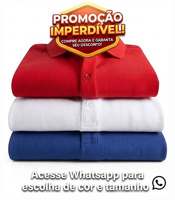 Camisa Polo Masculina - Kit com 3